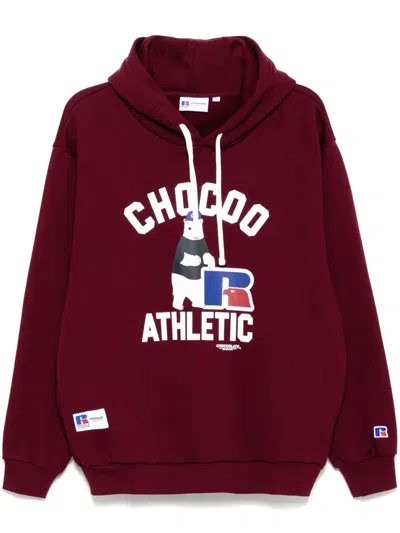 Chocoolate Teddy Bear Printed Hoodie In Red