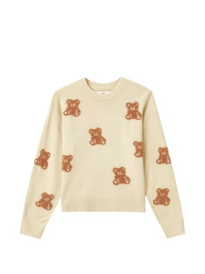 Chocoolate Teddy-bear Intarsia Sweater In Neutrals