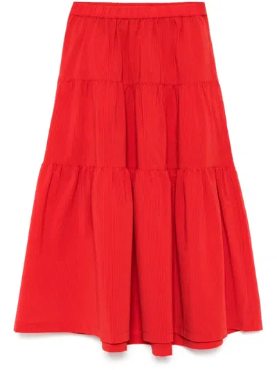 Chocoolate Tiered Skirt In Red