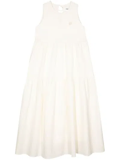 Chocoolate Tiered Sleeveless Dress In 白色