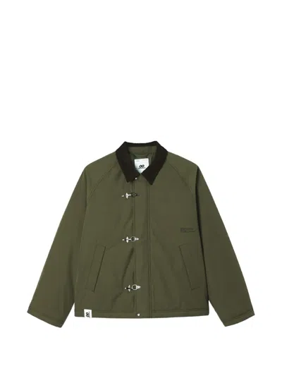 Chocoolate Toggle-fastening Corduroy-collar Jacket In Green