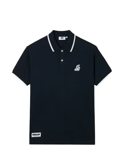 Chocoolate Trimmed-collar Polo Shirt In Blue