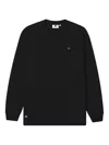 Chocoolate Waffle-texture Long-sleeve Sweatshirt In Black