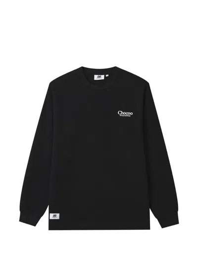 Chocoolate Waffle-knit Logo-print Sweater In Black