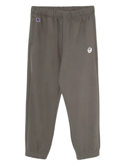 Chocoolate X Russell Athletic Bear-embossed Trousers In Gray