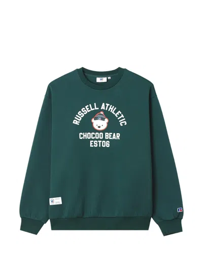 Chocoolate X Russell Athletic Graphic-print Sweater In Green