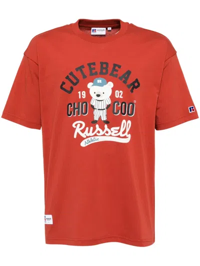 Chocoolate X Russell Athletric T-shirt In Red