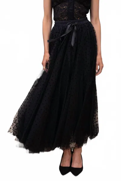 Choklate Paris Aria Heart Print Tulle Skirt In Black