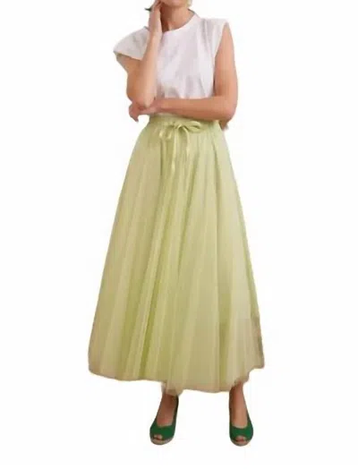 Choklate Paris Aria Tulle Skirt In Lime Green In Gold