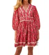 Choklate Paris Camille Abstract Print Skater Dress In Red Multi In Multi