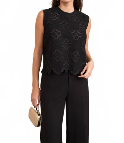 Choklate Paris Embroidered Lace Bobby Top In Black