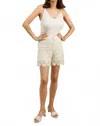 Choklate Paris Guipure Lace Shorts In Beige In White