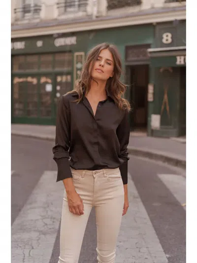 Choklate Paris Léa Satin Shirt In Black