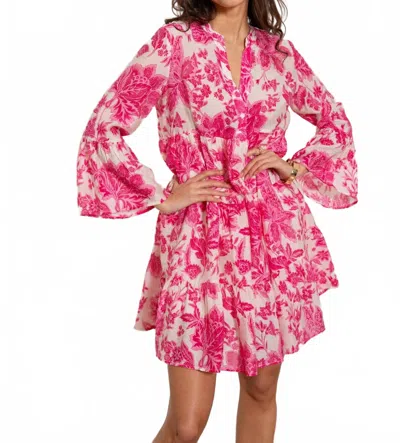 Choklate Paris Saint Tropez Silk Mini Dress In Fuschia In Pink