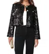 Choklate Paris Sequin Tweed Jacket In Black In Black