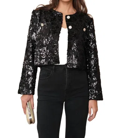 Choklate Paris Sequin Tweed Jacket In Black