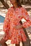 Choklate Paris Sonia Skater Mini Dress In Orange Blossom