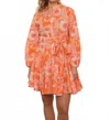 Choklate Paris Sonia Skater Mini Dress In Orange Blossom In Orange