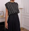 Choklate Paris Striped Knit Top In Grey And Black In Multi