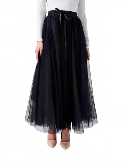 Choklate Paris Women's Long Tulle Skirt In Black