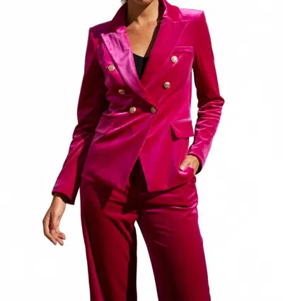 Choklate Paris Women's Velvet Blazer In Fuschia In Pink