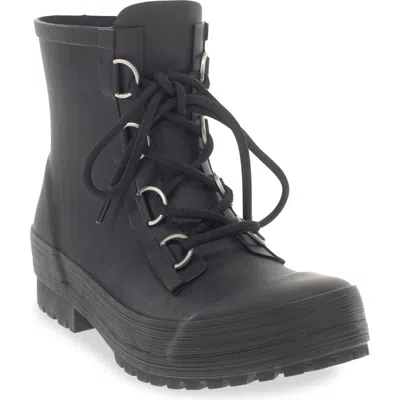Chooka Ava Lace-up Waterproof Rain Boot In Black