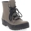 Chooka Ava Lace-up Ankle Rain Boot In Dark Taupe In Dark Taupe