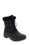 Chooka Cold Weather Faux Shearling Lined Snow Boot In Black