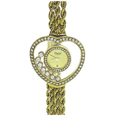 Pre-owned Chopard 1.00ct Diamond 18k Yellow Gold Happy Diamonds Watch