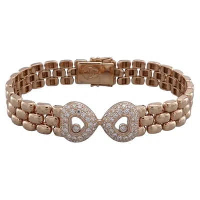 Pre-owned Chopard 1.68 Carat Diamond Happy Diamonds Link Bracelet In 18k Yellow Gold