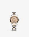 Chopard 18-carat Rg & Ss 278559-6019 Happy Sport 18ct Rose-gold, Stainless-steel And 0.35ct Round-cut Diamon In 18-carat Rg & Ss