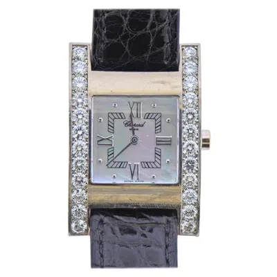 Pre-owned Chopard 18 Karat White Gold Diamond And Mother Of Pearl Watch