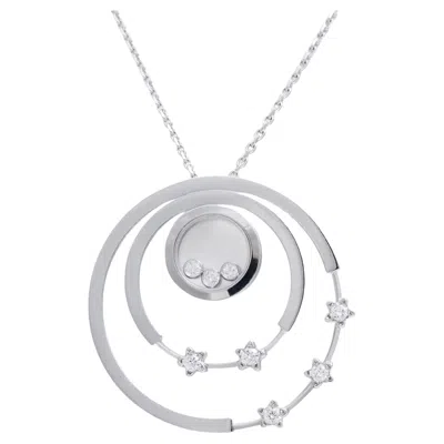 Pre-owned Chopard 18 Kt White Gold & Diamond Happy Diamonds Necklace / Pendant