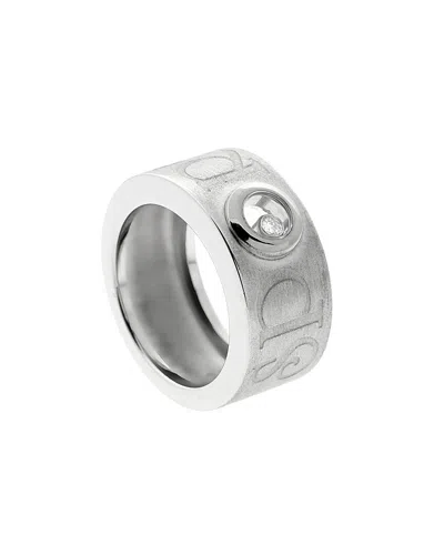 Chopard 18k 0.05 Ct. Tw. Diamond Happy Sport Ring (authentic Pre-loved) In Silver