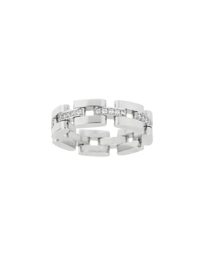 Pre-owned Chopard 18k 0.20 Ct. Tw. Diamond Les Chaines Ring (authentic Pre-loved) In Silver