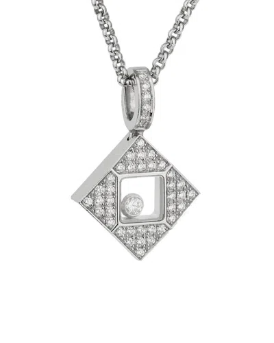 Chopard 18k 0.40 Ct. Tw. Diamond Happy Necklace (authentic Pre-loved) In Metallic