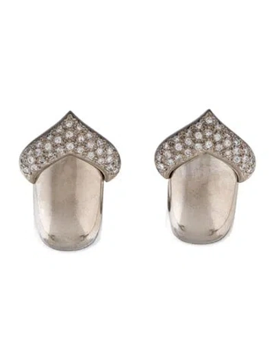 Pre-owned Chopard 18k 1.02ctw Diamond Pushkin Earclip Earrings In Multi
