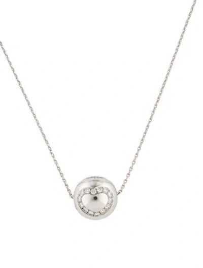 Pre-owned Chopard 18k 1.26ctw Diamond Heart Ball Pendant Necklace, 16" In Multicolor