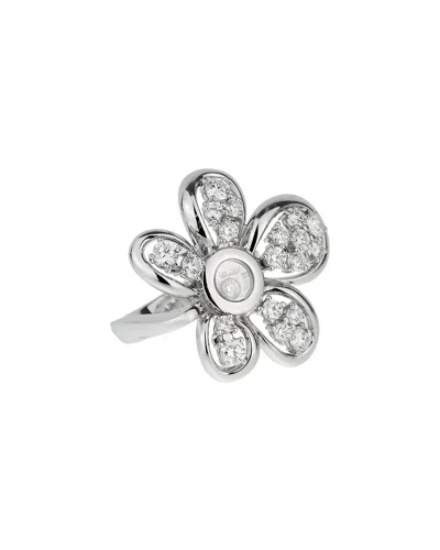 Chopard 18k 1.39 Ct. Tw. Diamond Flower Ring (authentic Pre-loved) In Silver