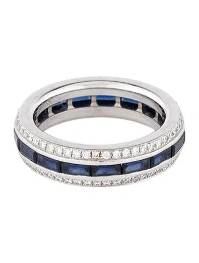 Pre-owned Chopard 18k 2.12ctw Sapphire & Diamond Eternity Band In Multicolor