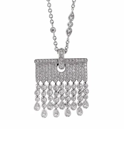 Chopard 18k 4.34 Ct. Tw. Diamond Tassel Drop Sautoir Necklace (authentic Pre-loved) In Silver