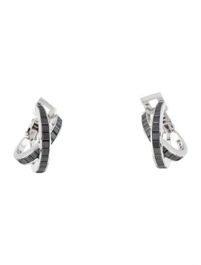 Pre-owned Chopard 18k 7.25ctw Diamond Hoop Clip-on Earrings In Multi