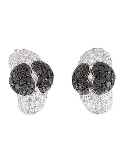 Pre-owned Chopard 18k 7.35ctw Diamond Clip-on Earrings In Multi