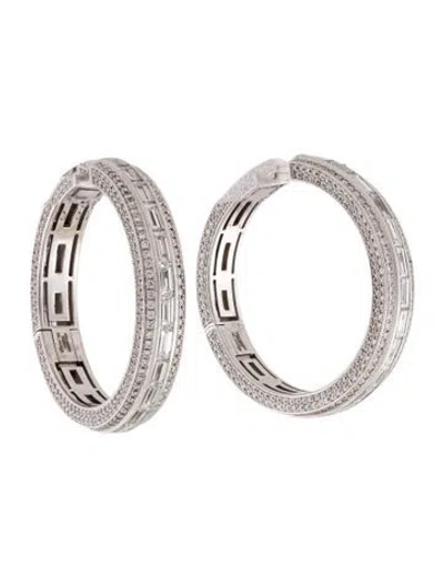 Pre-owned Chopard 18k 8.27ctw Diamond Hoop Earrings In Multi