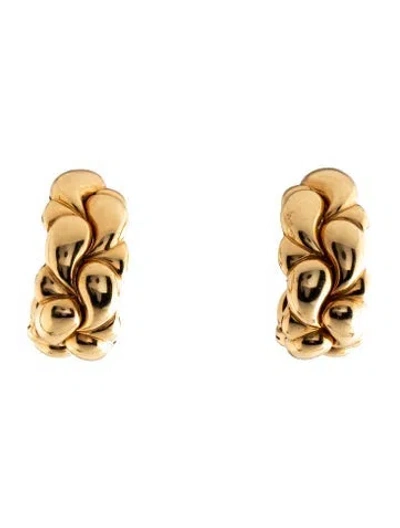 Pre-owned Chopard 18k Casmir Paisley Clip-on Hoop Earrings In Multi