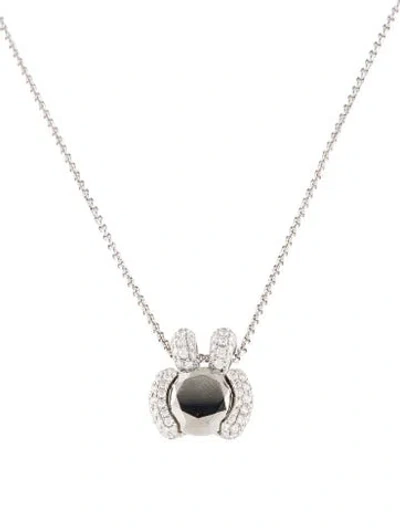 Pre-owned Chopard 18k Chrome Stone & Diamond Pendant Necklace, 16" In Multi