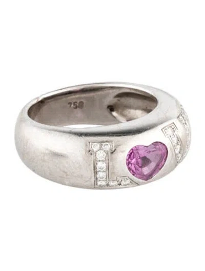 Pre-owned Chopard 18k Diamond & Sapphire 'love' Band In Multicolor