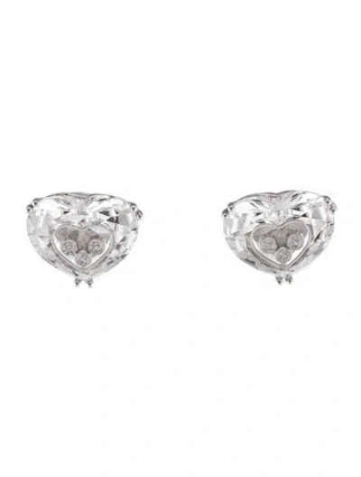 Pre-owned Chopard 18k Diamond & Synthetic Spinel So Happy Clip-on Earrings In Multi