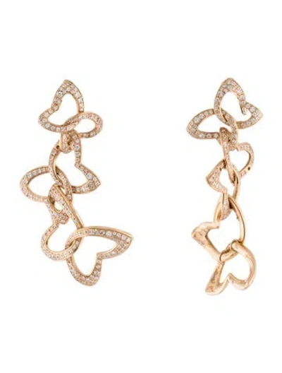 Pre-owned Chopard 18k Diamond Butterfly Earrings In Multi