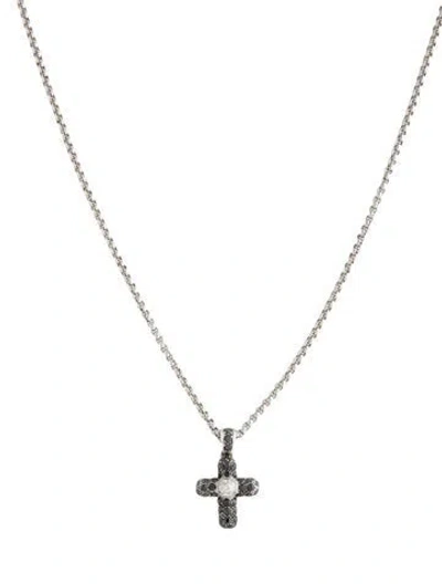 Pre-owned Chopard 18k Diamond Cross Pendant Necklace, 17" In Multicolor